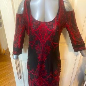 Red and black dress